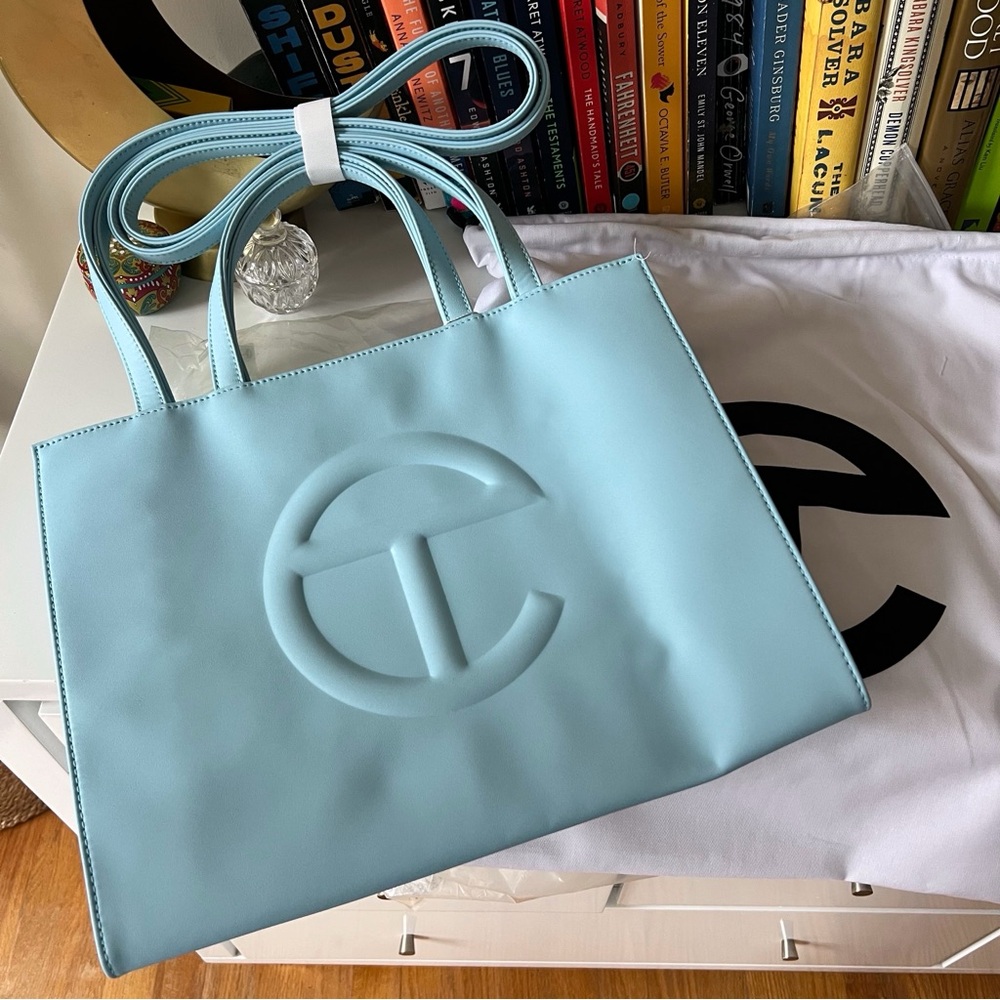 NWT Telfar Medium Pool Blue Shopping Bag